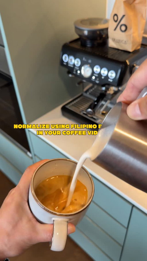 Normalize using Filipino rap songs in your coffee videos ☕️🇵🇭 uy! Philippines! #coffee #latteart #latte #homecoffee #filipino