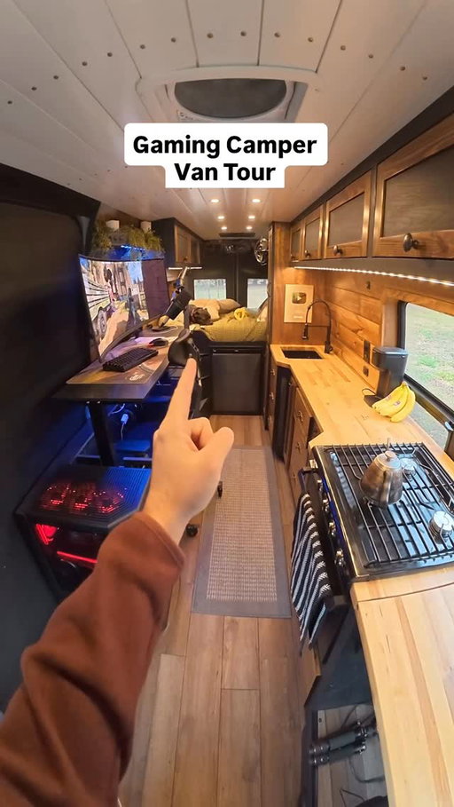 This is an insanely cozy GAMING camper van. What do you guys think?
