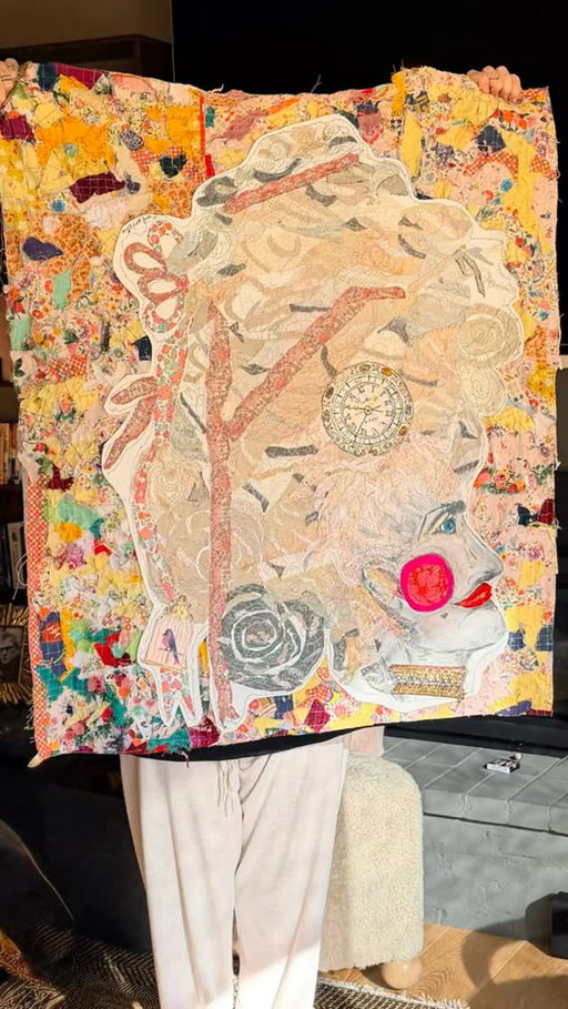 The up close details are amazing but it’s at its best when you look at it from far away. #marieantoniette #mixedmedia #mixedmediacollage #art #madebyamyskylarkfoster