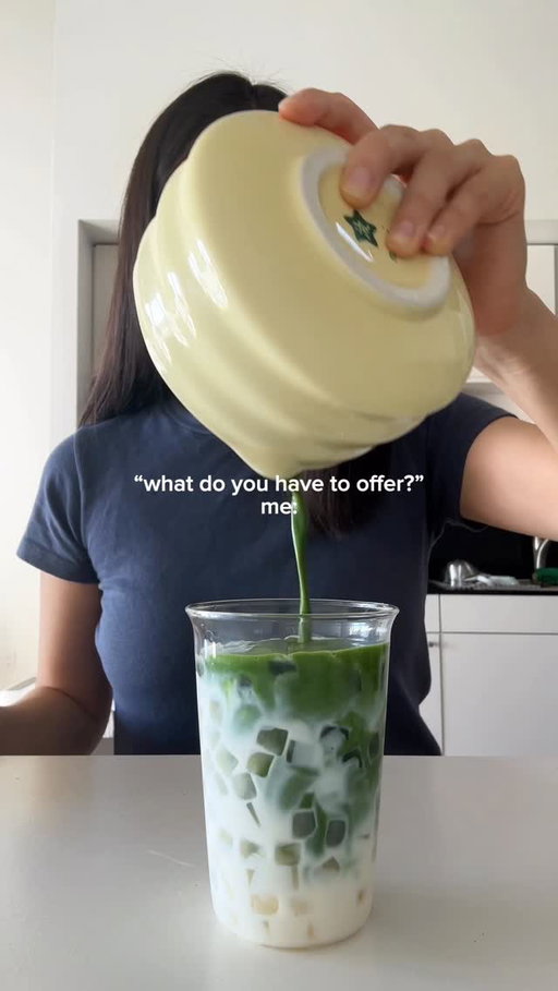caramelized banana milk matcha