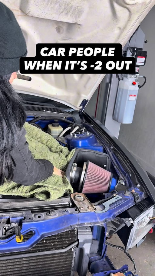 Everyone else: 🍞+🥛‼️ But meanwhile, I’m making sure my babies stay warm in this winter storm coming 🤣 #carlifestyles #knfilters #s197 #winterstorm