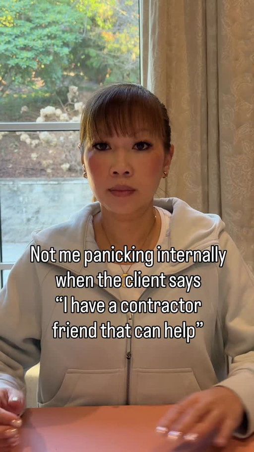 Beware of the contractor friend……😅

As someone who has been in the business for 20 years. This is one that I have heard countless times and unfortunately I have also picked up the pieces countless times. 

For some reason more often than not it just doesn’t work out. Friends always mean well but price isn’t everything. There is also timelines to meet, accountability and quality. 

Make sure you take that into consideration when picking a contractor. If it is one your designer is recommending then often times that person has been tried and vetted for you through their past projects. They already know if the contractor is responsive, if they have good trades, and if they are accountable.

Consider this your gentle warning 😊

#constructionnightmares #interiordesignhumor #designerlife #clientproblems #contractorproblems