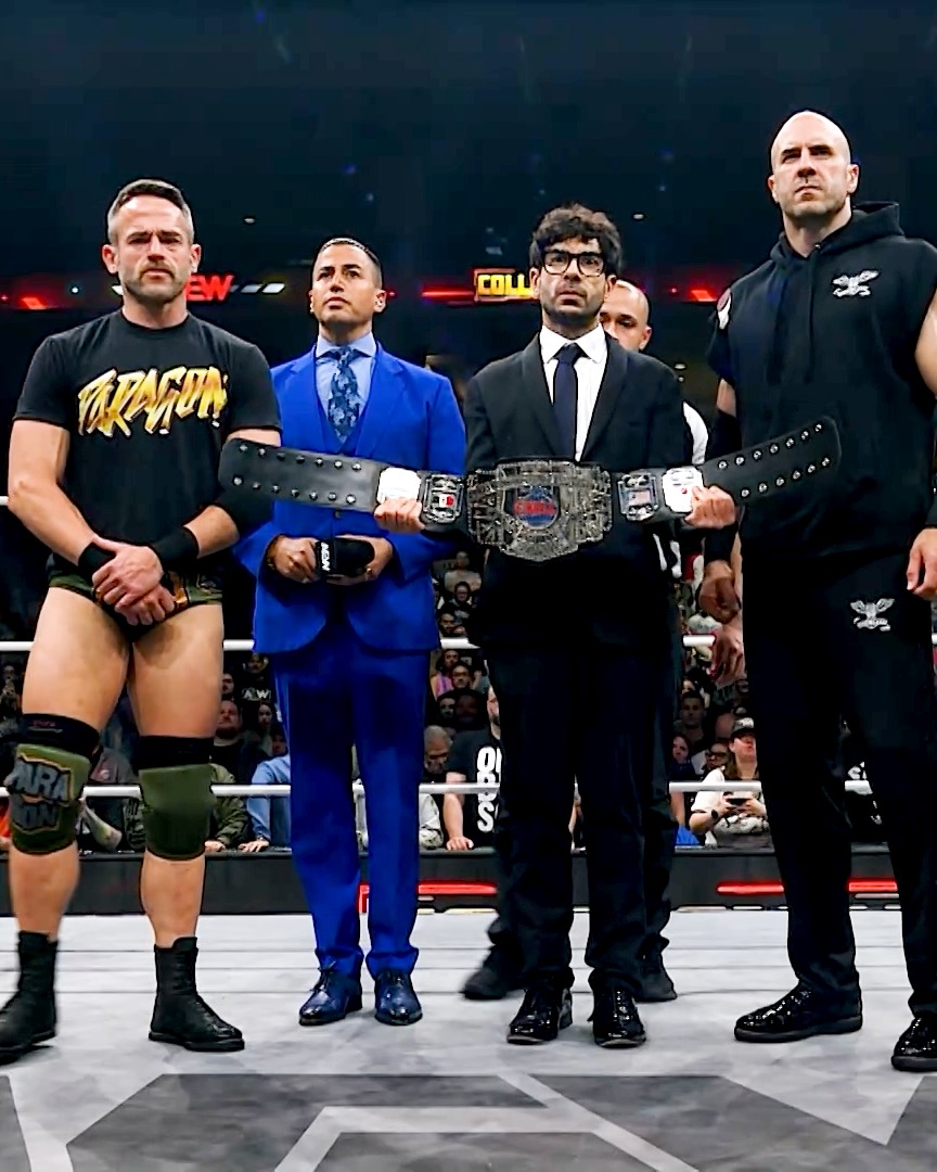 AEW President and CEO @TonyRKhan is here to present the CMLL World Heavyweight Championship for our main event! @ClaudioCSRO @RoderickStrong

#AEWCollision is on NOW on @TNTDrama & streaming on @HBOMAXSports!
