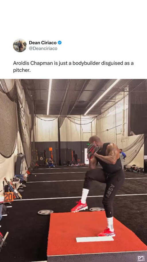 Aroldis Chapman is an absolute UNIT 😳🔥