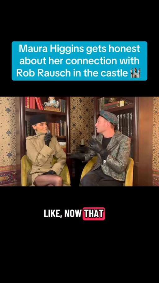 The #Traitors fashionista @maurahiggins chats her #showmance with Rob Rausch in the castle!! #loveisland superstars 🤩🏰
