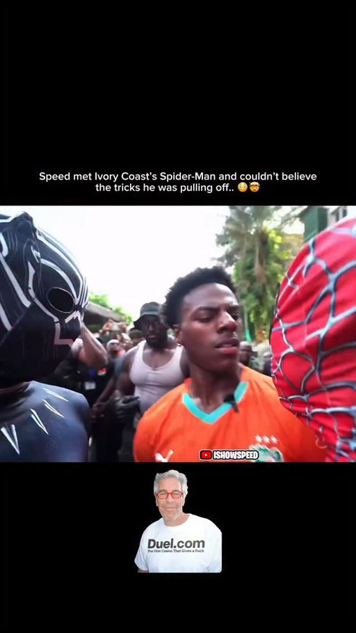 IShowSpeed’s Ivory Coast stream turned unreal when he ran into Ivory Coast’s Spider-Man and instantly realized this wasn’t just a costume—it was talent. The guy started pulling off insane tricks right away, flipping, climbing, hanging, and moving like gravity didn’t apply, and Speed just stood there frozen, yelling in disbelief every time another move landed clean. The crowd circled up fast, hyping it like a street show, while Speed paced back and forth, pointing, asking how this is even possible, then demanding one more trick after another. Each stunt got crazier, higher, riskier, and Speed’s reactions got louder, turning pure shock into nonstop chaos as he admitted he’d never seen anything like it live. It was one of those moments where Speed didn’t need to do anything extra—the talent in front of him carried the stream and left him genuinely stunned.

#IShowSpeed #IvoryCoastStream #IRLChaos #SpeedNation #ViralMoments