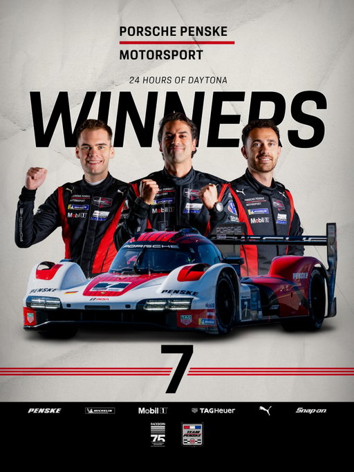 A three-peat.

The No. 7 Porsche 963 wins the 24 Hours of Daytona!