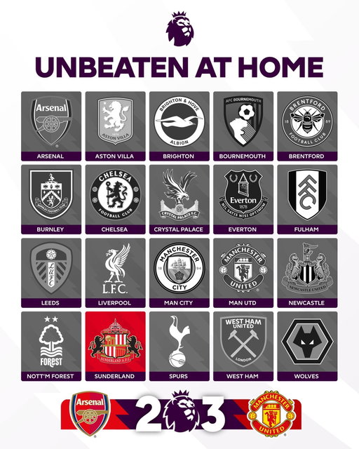 After @manutd's 3-2 win at the Emirates, @sunderlandafc remain the only team undefeated at home this season! 🏠
