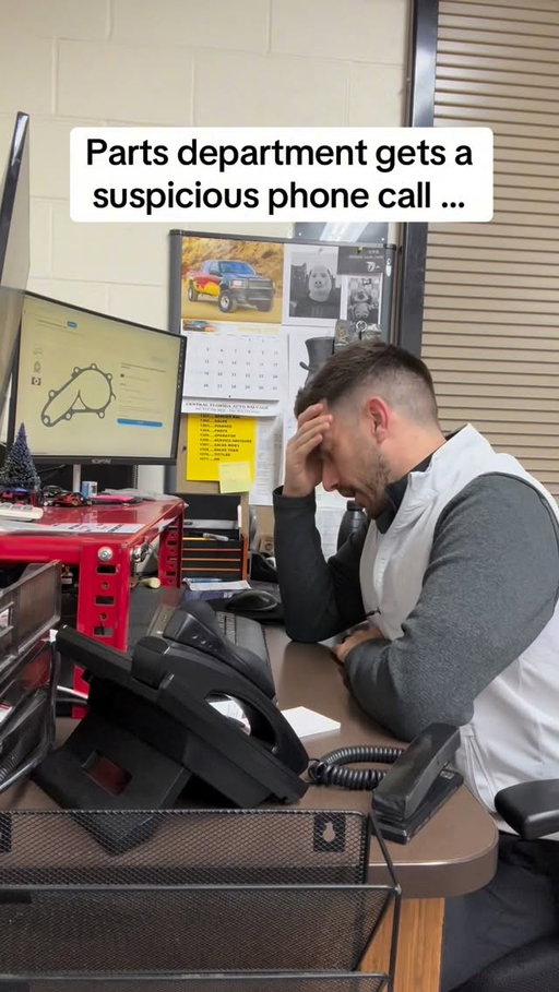 Why he gotta prank call the parts department like that? 🤣 #oilchange #cardealership #serviceadvisor #mechanic #carparts