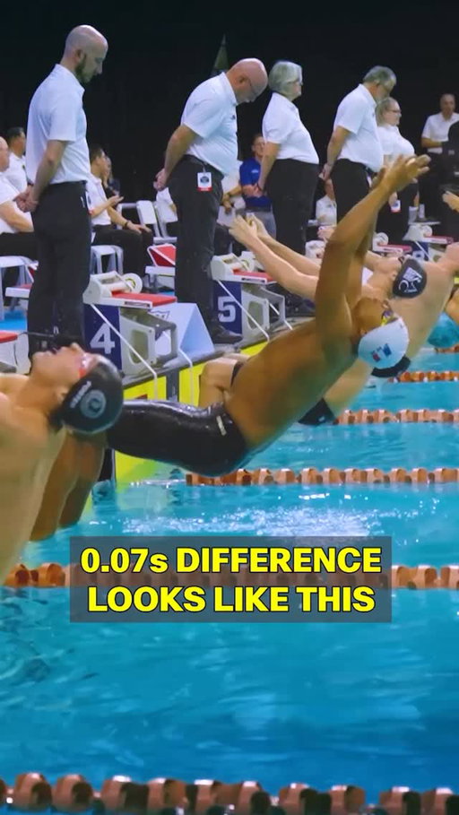 0.07 seconds difference looks like this.

In real time, it’s almost invisible. Slow it down, and it’s obvious — and kind of beautiful. 

The start of the men’s 200 back final at the 2026 USA Swimming Pro Swim Series – Austin, where reaction times off the block told the first part of the story.

🇫🇷 Yohann Ndoye Brouard was first to react, first into the race, and first to the wall — winning in 1:56.68.

🎥🙏 @droptimeedits