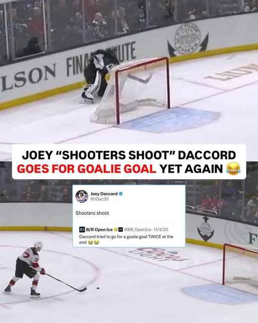 Always Be Attempting A Goalie Goal: words that Joey Daccord lives by 😂 #nhl #goalie #seattlekraken