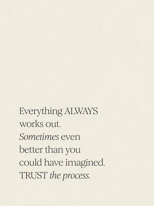 A gentle reminder: things are falling into place.