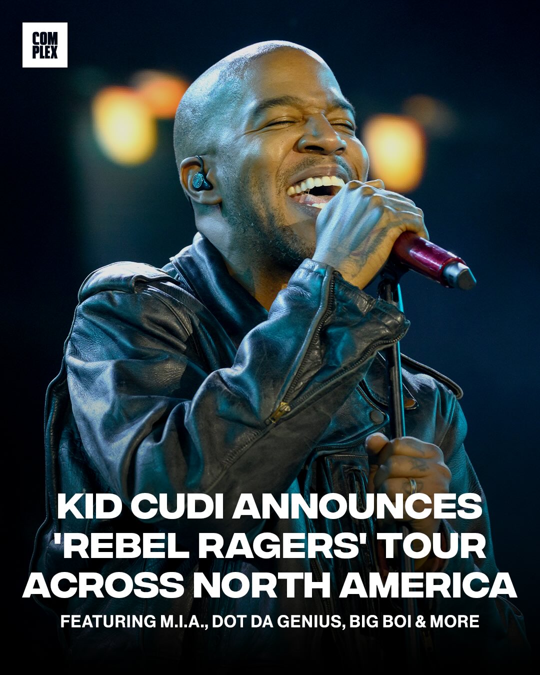 Kid Cudi is BACK on the road 🙌

Cudder announced his new 33-date ‘Rebel Ragers’ tour, which is set to trek across North America from April 28 to June 27, 2026. It’ll be Cudi’s first headlining tour since 2022’s ‘To The Moon World Tour.’ 

General onsale begins Friday at 10AM local, with special guests like M.I.A., Big Boi, Dot Da Genius and more performing on select dates. Are you seeing Cudi this summer?

Shop Kid Cudi’s artist collection on Complex at the LINK IN @complexmusic BIO 🔗