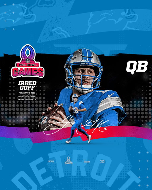 Jared Goff has been named to the Pro Bowl Games and is replacing Sam Darnold.