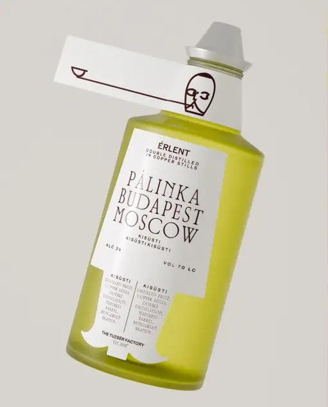 The squat bottle and horizontal neck tag look like industrial seals and archival labeling instead of a folkloric ornament. Evgeniya Tsoy’s concept packaging for the fruit vodka PÁLINKA pairs a crisp serif typeface with interesting spacing. ⁠
⁠
The colors move from oxidized reds to apple greens, mapping fruit character and maturation, while the minimalist line illustration makes the category look intellectual, not rustic.⁠
⁠
Link in bio for the full article. #design #branding #linkinbio #graphicdesign #packagingdesign #thedieline #dieline #packaging