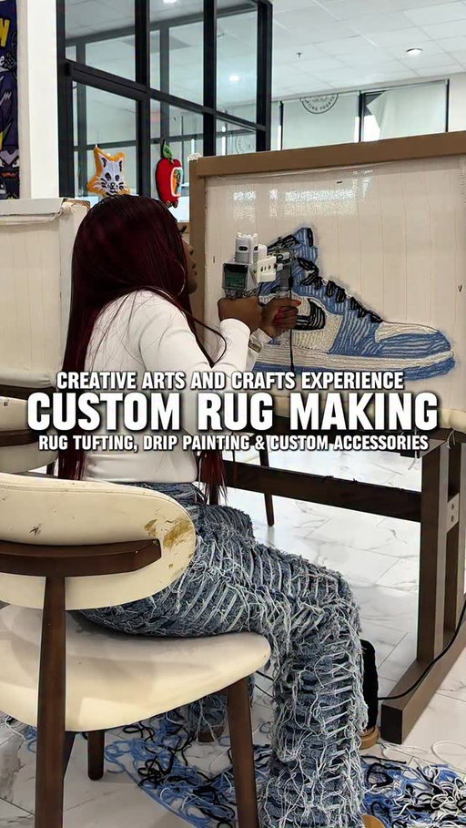 Creative Art Studio near Dallas

If you’ve ever wanted to create your own custom rug, then this is your spot. They offer sizes small-XXL. My rug is size Medium. I’m at the TuTuTogether in Carrollton. They are a hands on art studio where you can create custom pieces while having fun with your girls or date. From custom rugs to decorative crafts, this spot turns your night out into a full creative experience.

Here’s What They Offer:
🧶 Rug Tufting
🐻 Pouring Bear, Bunny or Kaws
🎨 Pouring Painting
📱 Decorative Cellphone Cases
🎀 Decorative Accessories

⏰ Hours:
Monday-Thursday: 12pm-9pm
Friday: 12pm-9:30pm
Saturday: 11am-9:30pm
Sunday: 11am-9pm

Add this to your list of things to do near Dallas. They are perfect for date or ladies night. Would you try it?

📍 @Tutugether.TX
2225 Old Denton Rd Suite 120 
Carrollton, TX 

#TuTugether #ThingsToDoInDallas #DallasInfluencer #DallasDateNight #DFWActivities