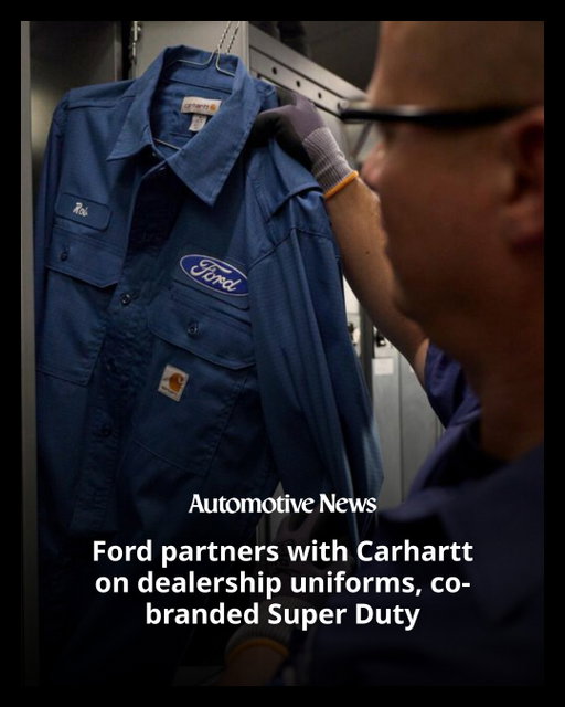 Ford Motor Co. has formed a broad, multiyear partnership with workwear maker Carhartt Inc. aimed at getting more people into skilled trades jobs and improving communities.

The collaboration also involves co-branded merchandise, uniforms for aspiring dealership technicians and a Carhartt edition of the 2027 Ford Super Duty pickup.

Ford hasn’t fully shown the truck, which will go on sale this year, but details revealed at the Detroit Auto Show include a 6.7-liter Power Stroke diesel engine and wheels modeled after maintenance hole covers. The automaker says its designers visited Carhartt’s store in Detroit to get inspiration for textures and colors.

#Ford #Carhartt #FordSuperDuty #automotive #autoindustry