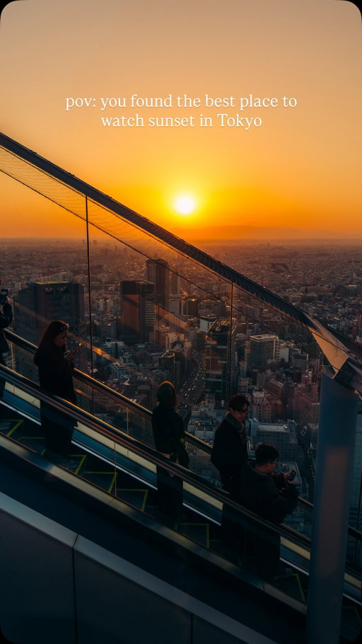 The best sunset view in Tokyo 🤩

We spent a few hours at Shibuya Sky, and it’s been one of the best experiences of the trip so far! Seeing Tokyo from above shows how massive, beautiful and electric the city really is. 

Don’t miss this spot if you’re ever visiting Tokyo! 🌇

📍 Shibuya Sky, Tokyo, Japan

#shibuyasky #tokyo #japan #shibuya #visitjapan traveljapan