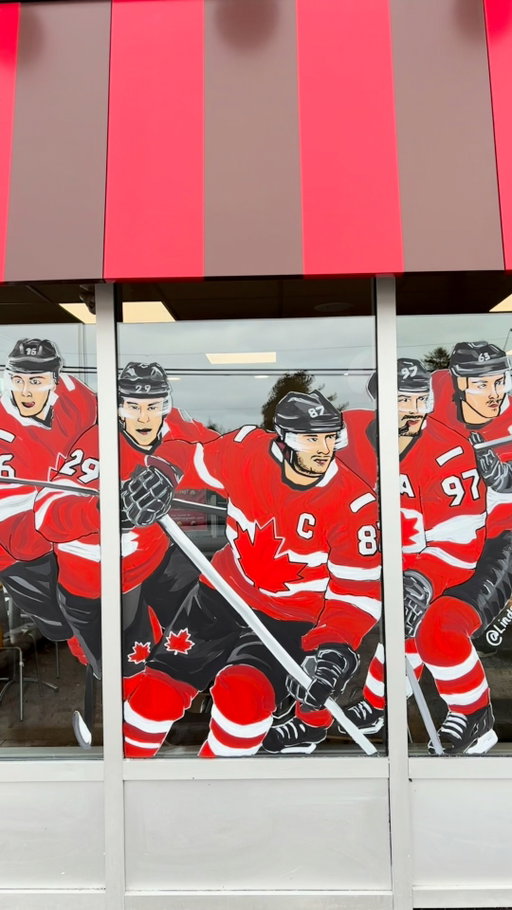 Getting ready to cheer on Team Canada ❤️🇨🇦 @teamcanada #WhereItBegins

🎨: @lindsayallisonc
📍: 949 Highway 7, Peterborough, Ontario
