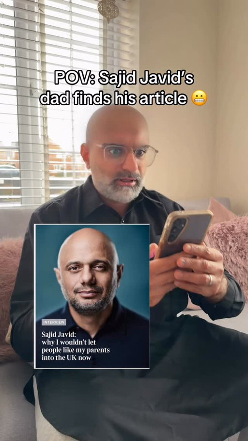 Sajid Javid’s dad reacts to his son’s article 😬

#reaction #funny #comedy #politics #humor