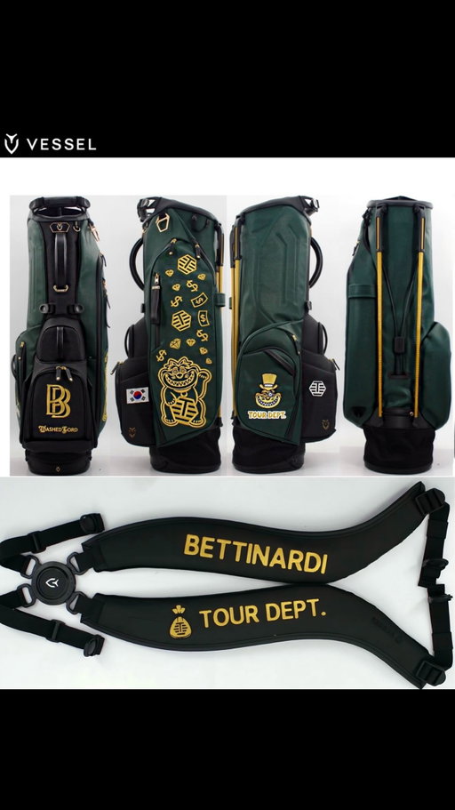 For my Birthday I collaborated with @vesselgolf to make a 1/1 Washed Lord @bettinardigolf bag which I will be debuting at the @farmersinsopen Pro-Am tomorrow ⛳️🙏🏽🔥💎🎂