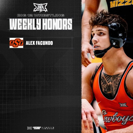 Facundo Gives Oklahoma State Its Fifth Big 12 Wrestler of the Week