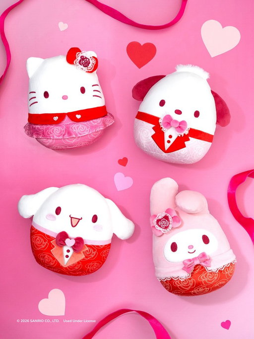 Love is in the air with these @HelloKitty and Friends Squishmallows 💖
