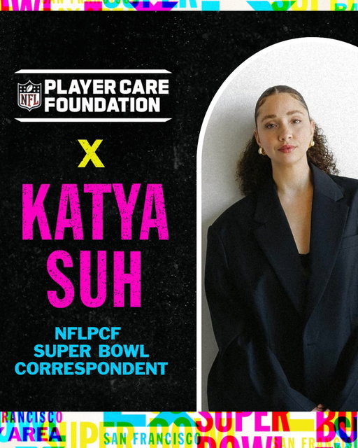 We are excited to announce @katyasuh as our official NFL Player Care Foundation Super Bowl Correspondent! 🏈

Katya is an entrepreneur who owns @kayapdx, among other ventures. She is also the partner of NFL Legend @ndamukongsuh. 

We are so excited to work with Katya during Super Bowl week. Stay tuned!