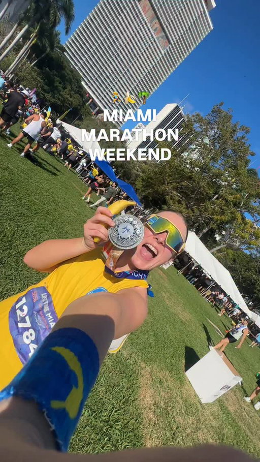 Another half-marathon in the books… fueled by @chiquitabanana sunshine, and a whole lot of Miami
Magic! ✨🍌🏃‍♀️ #WeAreBananasforRunning #ChiquitaBanana #MiamiMarathon