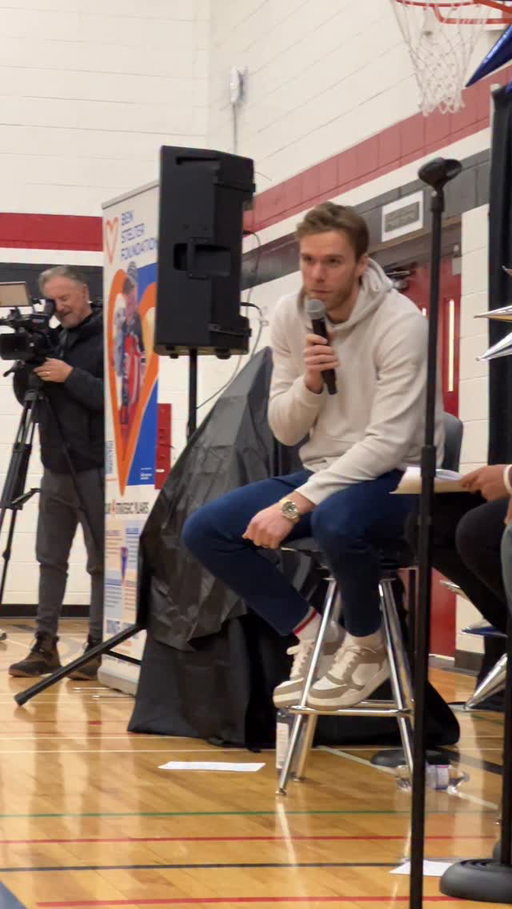 Connor McDavid answers questions from students of Allendale School, who won the raffle draw from being a part of the @benstelterschoolfundraiser 

Schools in Edmonton and surrounding participated in raising funds for the foundation by creating internal teams to create campaigns to raise money for their school. 50 schools participated this year and raised a total of $285,000 

If you want to get involved visit Benstelterfoundation.com for more information