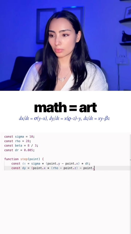 Lorenz Attractor 🌌 coding math equations to visualize how pretty they are and the art in mathematics! #programming #math #chaos