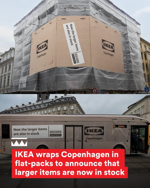 IKEA Copenhagen faced a perception problem 📦 … 

The city-centre store was seen as a showroom, with customers going elsewhere to buy large items.

After expanding its warehouse to enable same-day pick-up of bigger products in the city, IKEA wrapped Copenhagen in iconic flat-packs to make the message unmistakable: large items are now available in-store. 

#ooh #ikea #flatpack #psa marketing