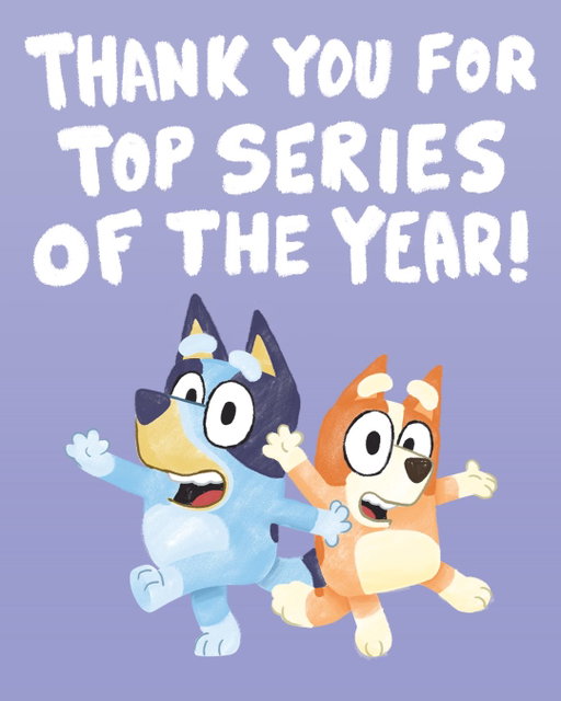Thank you for making Bluey the #1 most-streamed series in the U.S. in 2025 💙🧡