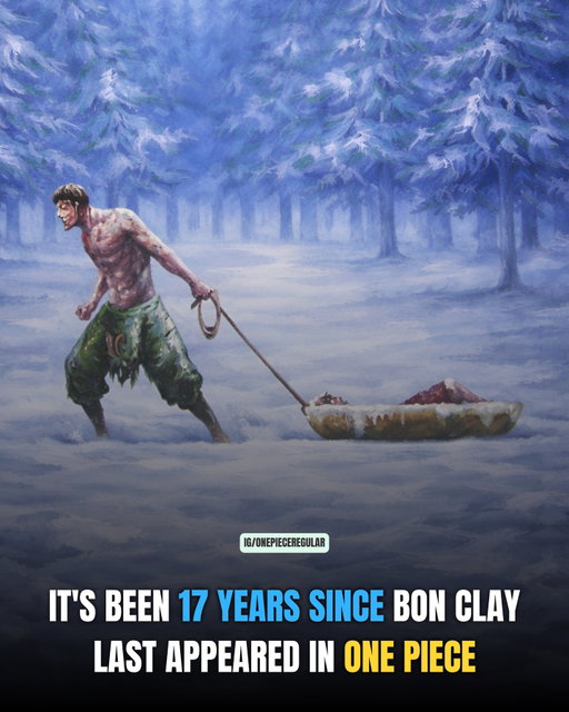 Bon Clay’s final major appearance was during the Impel Down arc in 2009 (Chapter 548), where he helped Luffy escape and stayed behind. Since then, he hasn’t returned to the main storyline, making his absence one of the longest for a fan-favorite character.

Follower goal (81k/80k)
 
(🎥 : @/)

FILM © 1999 Toei Animation Co., Ltd.
© Eiichiro Oda/Shueisha, Toei Animation

This page and its content are fan-made and unofficial. This account does not impersonate, represent, or speak on behalf of Eiichiro Oda, Toei Animation, or any related brand.