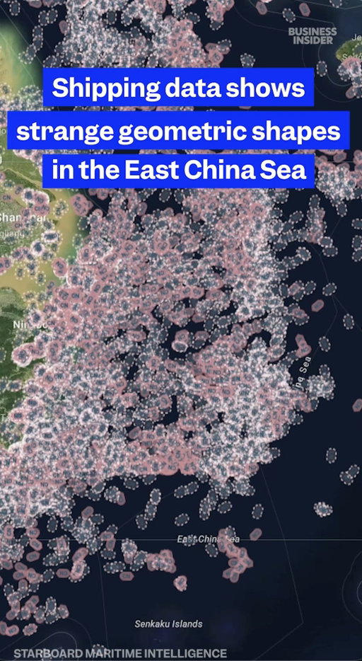 What are the strange shapes showing up in the East #China Sea? #shippingdata #satelliteimages 

Watch the full video on the ongoing conflict in the South China Sea at the link in our bio.