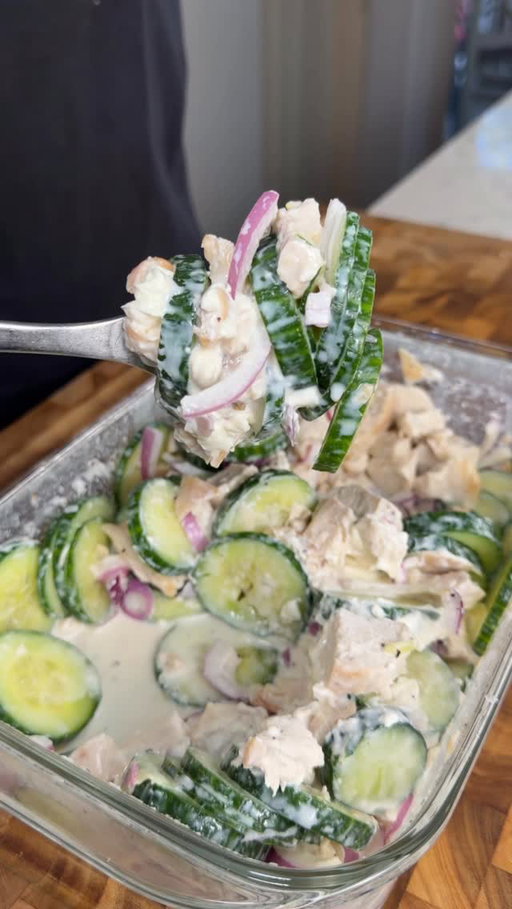 SAVE THIS ‼️ High Protein Creamy Chicken Salad for Weight Loss 🤯 (recipe 👇🏽)

Announcements:
✅ Digital Cookbooks 50% OFF Right Now for my NEW YEAR SALE! Sale ending soon 🔜 
✅ Cookbooks on my website! (Check’em out macros included!) or comment “cookbook” and I’ll send you the link! 💪🏽
✅ MY New seasonings 👀 @spicexseasoning 

Macros per serving (x3 servings): approx 285 calories |44g P | 5g C | 9g F

Ingredients:
1 lb chicken breast 🐔
1 tbsp @spicexseasoning daily blend (SPG)
1 large or 2 medium cucumbers, halved and sliced 🥒
1 medium purple (red) onion, thinly sliced 🧅
3oz light cream cheese 🧀
1 cup nonfat Greek yogurt 🥛
Juice of 1 lemon 🍋
Salt, to taste 🧂
Black pepper, to taste (optional) 🧂
Avocado oil spray (for the chicken)

Instructions: 
1. Air fry the chicken: season chicken with @spicexseasoning Daily Blend and air fry at 400°F for 10–12 minutes, flip halfway, until cooked through and golden. Let it rest for 5 mins before cutting into cubes.
2. Prep the veggies: Slice cucumbers and purple onion and add them to a large bowl or meal prep container.
3.Make it creamy Add the cooked chicken, light cream cheese, Greek yogurt, lemon juice, salt, and pepper to the same bowl.
4. Shake until coated, taste and adjust seasoning/acidity. Add more lemon or salt if it needs it.

This is perfect for meal prep as it stores in the fridge well and you can eat it cold!

ENJOY 😍

If you want weekly recipes and discounts straight to your email inbox every Sunday then comment “newsletter” 😌📧 
.
.
.
.
#icekarim #healthyrecipes #easyrecipes #mealprep #quickrecipes