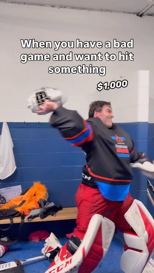 No equipment was harmed in the making of this video #hockeygoalie #hockeylife #hockeyplayer