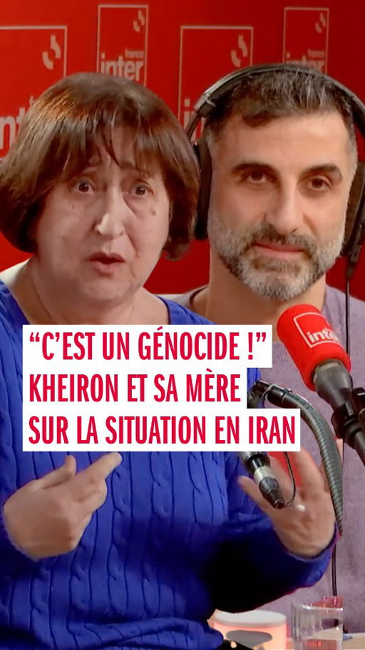 Alors que l'Union européenne pourrait inscrire, ce jeudi 29 janvier 2026, les Gardiens de la révolution comme "organisation terroriste", le comédien Kheiron (@kheiron_) et sa mère Fereshteh Tabib, elle-même exilée iranienne dans les années 1970, racontent comment ils vivent la situation depuis la France.

Certaines ONG décomptent 30 000 morts dans la répression des manifestations de début janvier.