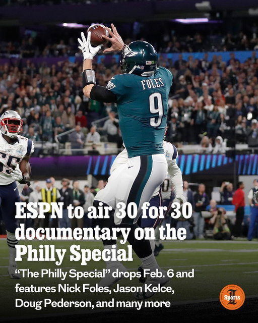It’s finally happening, Eagles fans. 🦅

It took eight years, but ESPN’s 30 for 30 documentary series is set to relive the most memorable moment in Eagles history: The Philly Special.
ESPN released the official trailer for the documentary, which is appropriately set to Boyz II Men’s “Motownphilly.” The film, titled “The Philly Special,” was produced by NFL Films and directed by Angela Zender and Shannon Furman. It will air Friday, Feb. 6 at 9 p.m. on ESPN and the ESPN app.

Get more details at the link in @phillyinqsports' bio.

📝 by Matt Mullin / Staff
📸 by @maialetti and @tomgralish / Staff, Michael Bryant / Staff file, and Mark Humphrey and Jeff Roberson / AP