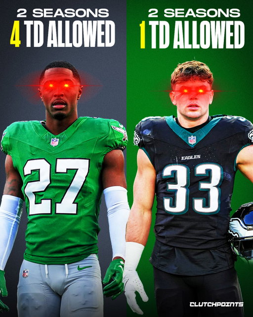 The Eagles' secondary has undergone a total transformation over the last two seasons. 

They have an amazing duo in Quinyon Mitchell and Cooper DeJean. 

While they play different roles, their impact on Vic Fangio's unit has been equally historic, with both players earning First-Team All-Pro and Pro Bowl honors in just their second NFL seasons.

"Quinyonamo Bay" has officially become the "Island" corner the Eagles haven't had in decades. 

He was a dominant force in 2025, becoming the only cornerback in the league to not surrender a single touchdown during the regular season while playing over 600 coverage snaps. 

According to Next Gen Stats, his catch rate allowed of 42.4% is the lowest in a single season by any corner since 2021, and he led the NFL in average target separation at just 1.8 yards.

DeJean has redefined the slot role, proving he’s just as dangerous against the run as he is in coverage. 

He led all NFL slot corners in 2025 with a 79.3 PFF coverage grade and a 55.4 passer rating allowed. 

Perhaps most impressively, in 32 career regular-season games across his first two years, Cooper has never allowed a passing touchdown in his primary role. 

He’s also a certified tackling machine, finishing the year with 93 total tackles, the most among all NFL cornerbacks.

By both earning First-Team All-Pro honors within their first two seasons, they became only the third pair of teammatesin NFL history from the same draft class to achieve this on the same side of the ball. 

These two aren't just the future—they are the standard for the modern NFL secondary.

Eagles fans have a pair of 24-year-old All-Pros locking down the field.