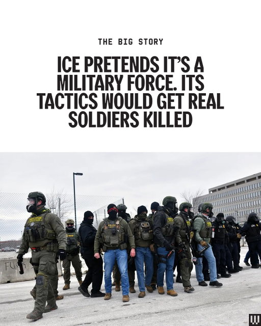 As a veteran of the war on terror, WIRED contributor John Publius (a pseudonym) has spent the past year watching Immigration and Customs Enforcement officers expand their operations across the country on a heretofore unprecedented scale and with a new faux-military bearing. From equipment to weapons to tactics, ICE and other immigration enforcement bodies want to be seen as combat forces carrying out their missions. Witness on Thursday, when White House border czar Tom Homan talked about Minneapolis as a “theater” for his agents. Overlooking that ICE is not, in fact, part of the armed services of the US—it’s a civilian law enforcement agency—it is useful to break down their operations through a military lens to find the strategic implications. Because if an agency wants to cosplay as a military force, it deserves to be evaluated as one.

Tap the 🔗 in bio to read the full story.

The writer is using a pseudonym out of concern for retribution from the Trump administration.