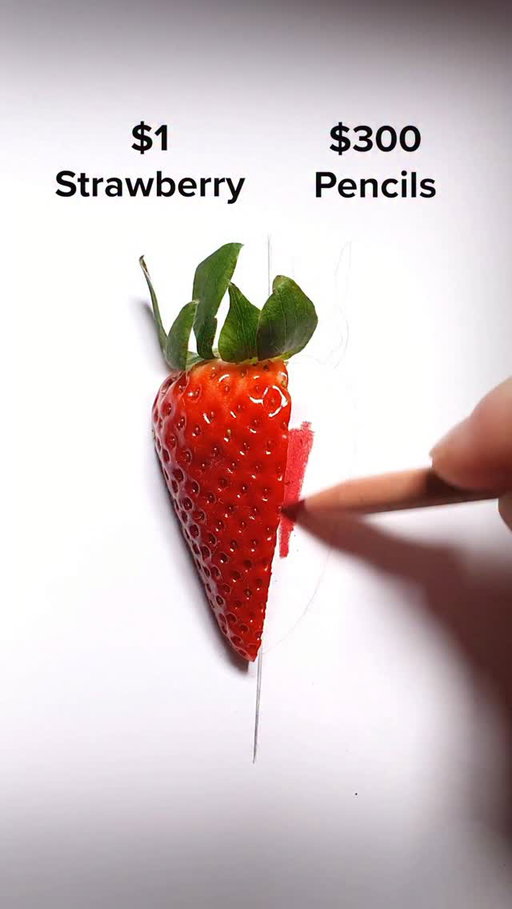 Food Drawing Challenge #art #drawing #pizza #strawberry #illusion
