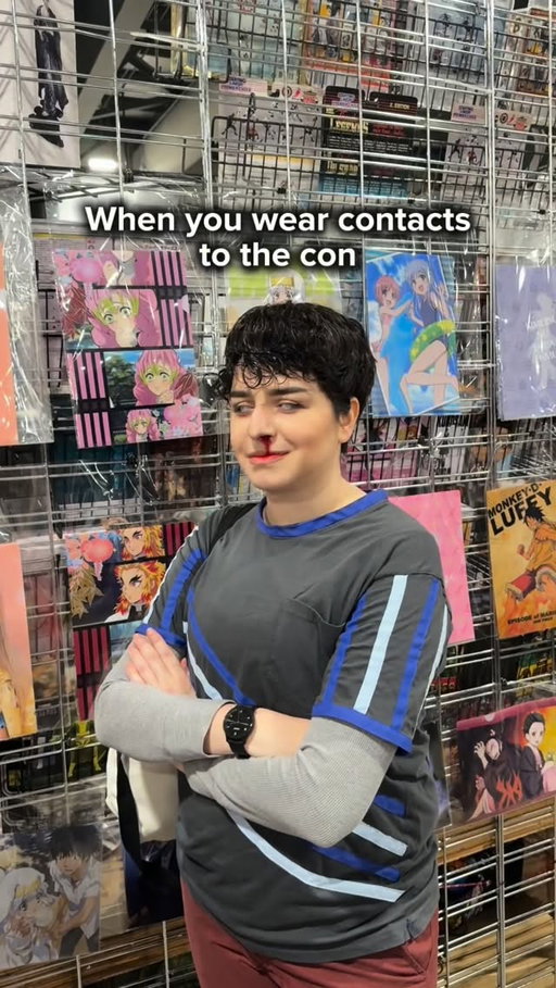 When you’re actually blind 💀 Who can relate? #cosplay #contacts #comiccon #willbyers #strangerthings
