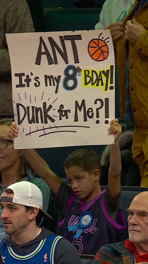 An awesome birthday gift! 🎂 @theanthonyedwards_ gifts his game-worn jersey to a young @timberwolves fan on his 8th birthday!