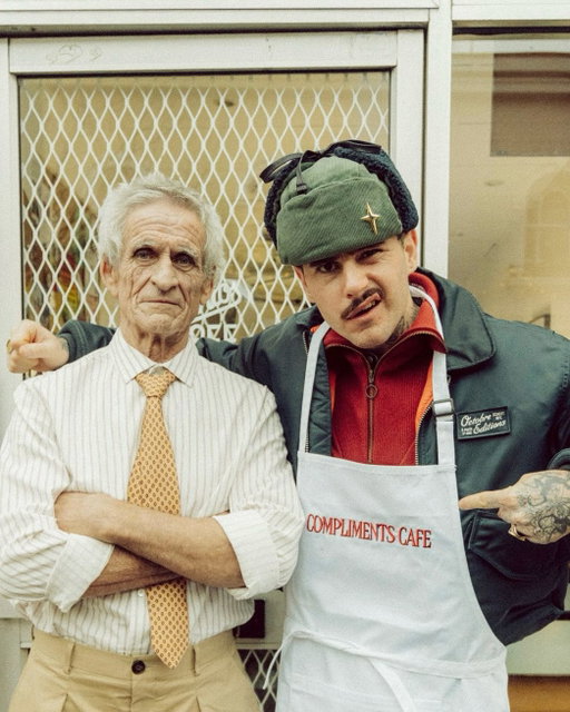 Behind the scenes at ‘Compliments Café’ 

@schottnyc x @octobre_editions 

Writer/Director: Batt Maillie @batt.maillie
DP: Finn Boxer @finnboxer

Production: Eastside @eastsidestudio
Production Assistant/Graphic Design: Tyler Lovence @tylerlovence
Photography/AC: Sean Tadman @scorneliust
Sound Engineer: @max_soundandvision

Starring:
Batt Maillie @Batt.maillie
Jon Burton (No IG handle) 
Shari Montagnana @Shariwho
Youth @_youth_culture
——
