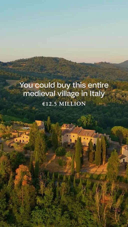 A 9th-century medieval village in Umbria’s rolling hills sits on seven hectares of fenced parkland between Tuscany and the Tiber Valley. The borgo includes 19 residential units totaling 4,200 square meters, seven completed with high-quality finishes and private pools, while 12 remain in advanced raw state ready for custom interiors.

The property spans over 30 hectares with 1,200 productive olive trees, three hectares of vineyards, walnut groves and truffle grounds. Two artificial lakes and multiple wells provide irrigation. A historic church from 1126 anchors the village center, while modern amenities include a 20kW photovoltaic system and wood chip heating. Five minutes from main services, accessible through three independent entrances.

Shared amenities include an infinity pool, hot tub, tennis court and walking paths through cultivated fields and ancient woods. Anti-seismic restoration techniques preserve medieval architecture while ensuring structural integrity.

▪️ Comunaglia, Umbertide, Perugia, Italy
▪️ €12,500,000 | 45 BD | 50 BA | 48,437 SQ FT
▪️ Listing by Valentino Ronsisvalle | Coldwell Banker Best Properties
▪️ @v_r_8_5 @coldwellbankerperugia @coldwellbankeritalyofficial @coldwellbankerluxuryitaly