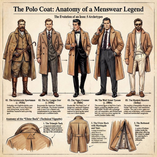 Le Polo Coat n'est pas un simple manteau camel.
C'est une pièce qui a traversé plus d'un siècle d'histoire du vestiaire masculin, en se réinventant à chaque époque tout en conservant son essence : cette silhouette imposante, ce poil de chameau moelleux, ce dos Ulster si caractéristique.
Des terrains de polo britanniques aux campus de l'Ivy League, des clubs de Las Vegas aux salles de marché de Wall Street, jusqu'aux allées du Pitti Uomo contemporain — le Polo Coat a toujours su incarner l'élégance masculine de son temps.

La leçon à retenir : le Polo Coat s'adapte à votre époque et à votre style. Il peut être formel ou décontracté, imposant ou nonchalant. Tout dépend de ce que vous portez dessous.
💬 Commentez WINTER pour recevoir trois emails illustrés avec mes conseils essentiels pour mieux s'habiller en hiver.

🇬🇧 The Polo Coat is not just a camel overcoat.
It's a piece that has traversed over a century of menswear history, reinventing itself each era while preserving its essence: that imposing silhouette, that plush camel hair, that distinctive Ulster back.
From British polo fields to Ivy League campuses, from Las Vegas clubs to Wall Street trading floors, all the way to contemporary Pitti Uomo — the Polo Coat has always embodied the masculine elegance of its time.

The lesson: the Polo Coat adapts to your era and your style. It can be formal or relaxed, imposing or nonchalant. It all depends on what you wear underneath.
💬 Comment WINTER to receive three illustrated emails with essential tips for dressing better in winter.

#polocoat #camelcoat #menswear #classicstyle #gentleman #winterstyle #overcoat #ivystyle #ratpack #wallstreet
