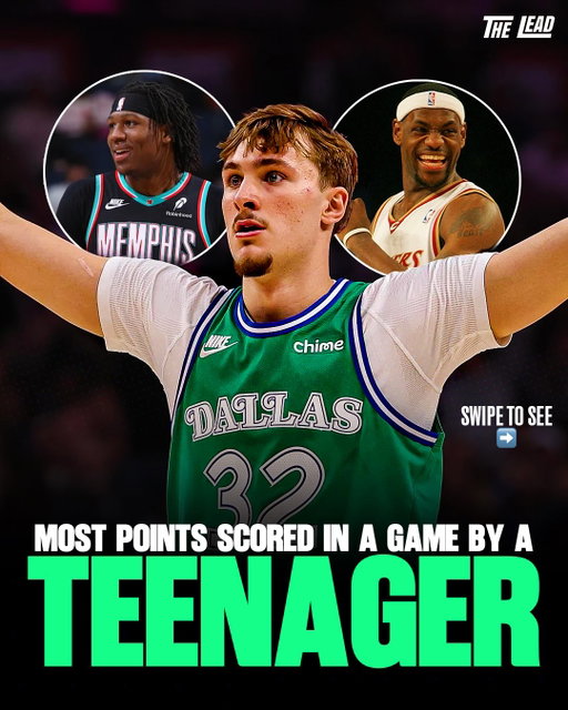 Last night Cooper Flagg dropped 49 points against the Hornets. This performance makes him the highest scoring teenager in a single game in NBA history, surpassing Cliff Robinson’s 45 point performance on March 9th, 1980. 

ROTY?

Follow @theleadsm for more‼️