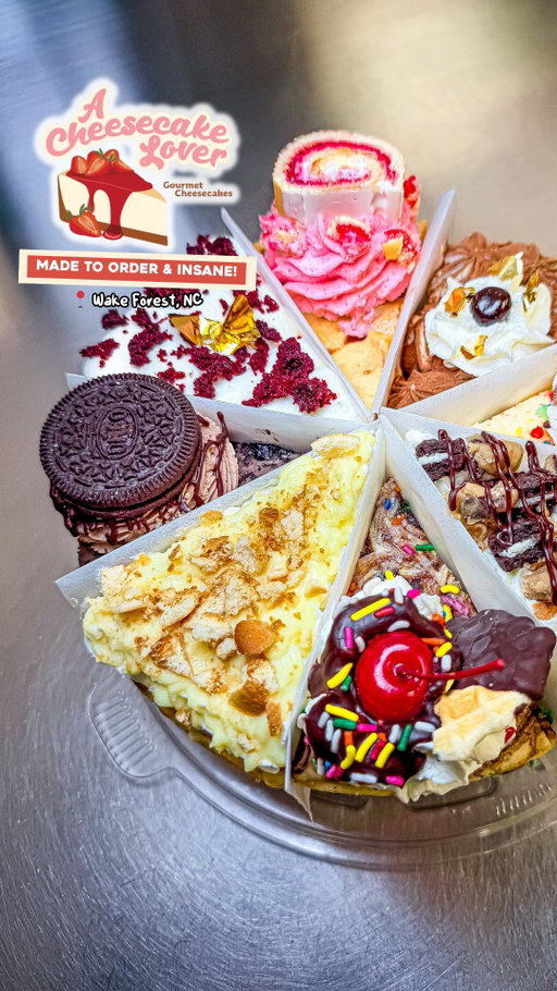 🗣Wake Up WAKE FOREST, NC - These are INSANE!

Imagine cheesecake, decorated and made to order, sporting flavors you didn’t know existed! Thats what’s happening over at @acheesecakelover in Wake Forest, NC! You’ve sent us this spot dozens of times so yeah, I took one for the team and consumed all the calories… and was it worth it, HECK TO THE YES! These might be some of the best ‘gate kept’ cheesecakes in the state. Now “Gatekeepers” yall go lite on us! We just wanna do God’s work! 🤣 ENOUGH said, your turn to get 🅃🅁🄰🄿🄿🄴🄳!  

PROTIPS:
📱 It’s a ghost kitchen concept inside of the @flavordistrict
👍🏽 12 new flavors each week
🚨 Purchase by a slice or a whole PIE
👀 Small shop, be patient
⛔️ Shipping coming soon, but not right now 

•••••••••••••••
📍 @acheesecakelover ⭐️ 5 out of 5
       11016 Capital Blvd, Wake Forest, NC 
       919-750-6171
•••••••••••••••
#raleighnc #explore #raleigh #visitnc #northcarolina