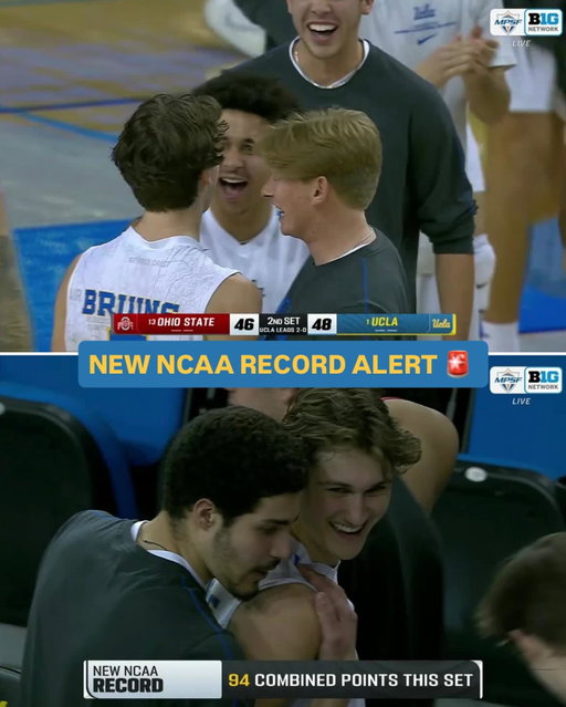 UCLA and Ohio State men’s volleyball combined for an NCAA-record 94 points in a single set 😳
